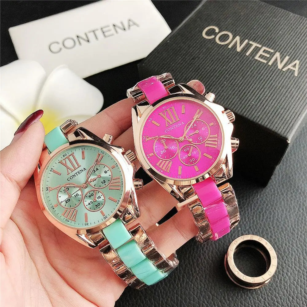 "Top Luxury Brand Rose Gold Quartz Women's Watch"