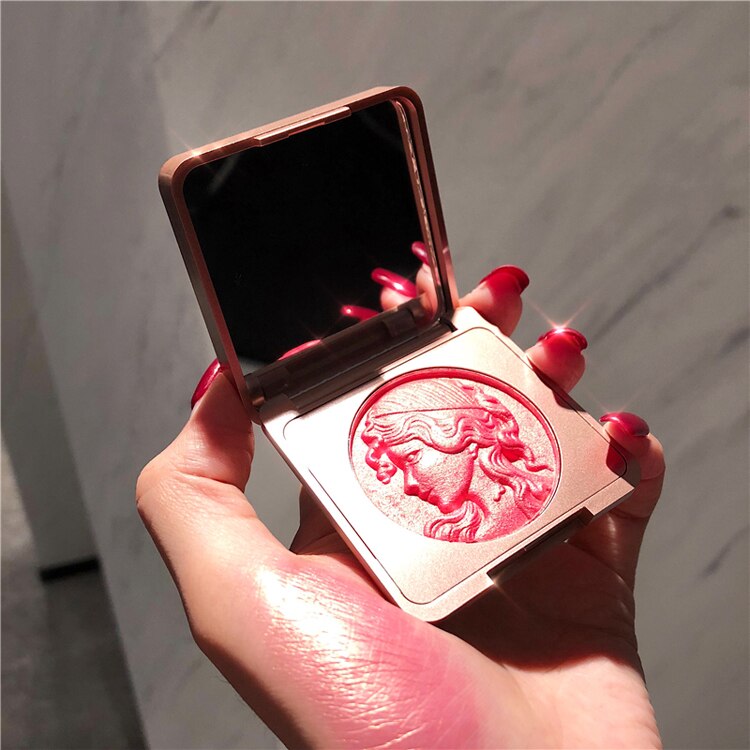 2 Colors Shining Blush Peach Palette Face Cream Blusher Face Powder
