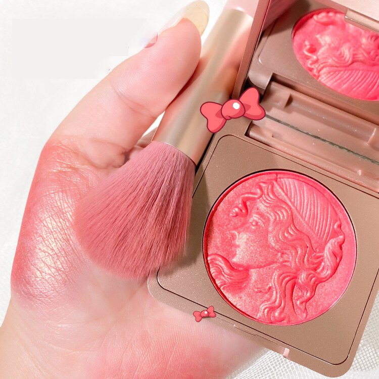 2 Colors Shining Blush Peach Palette Face Cream Blusher Face Powder