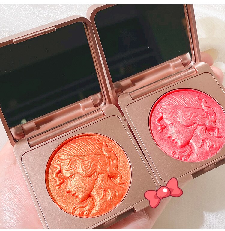 2 Colors Shining Blush Peach Palette Face Cream Blusher Face Powder