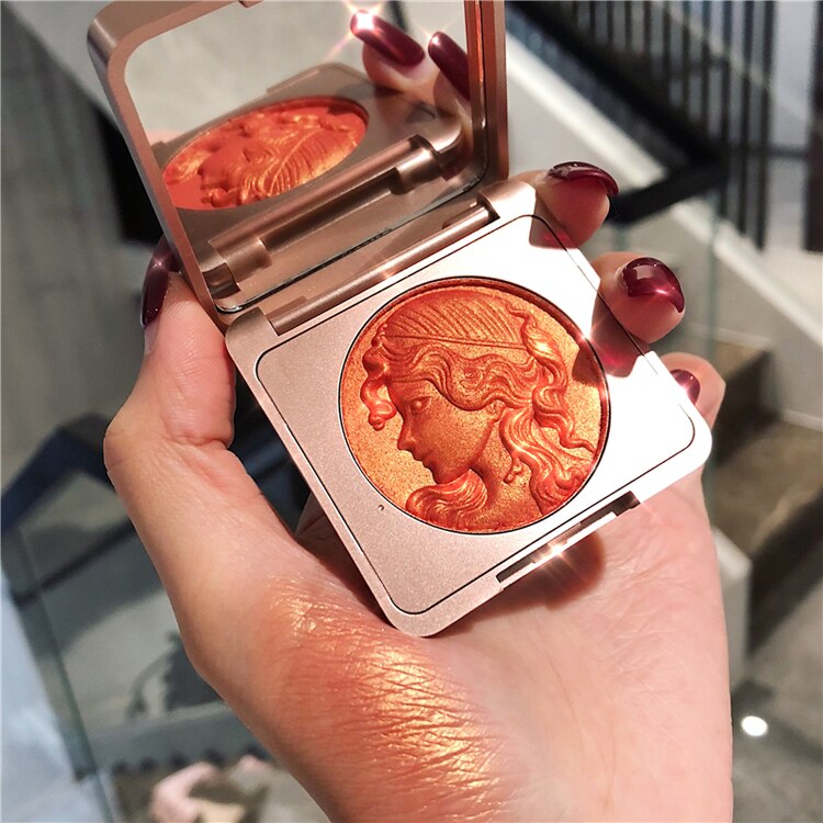 2 Colors Shining Blush Peach Palette Face Cream Blusher Face Powder