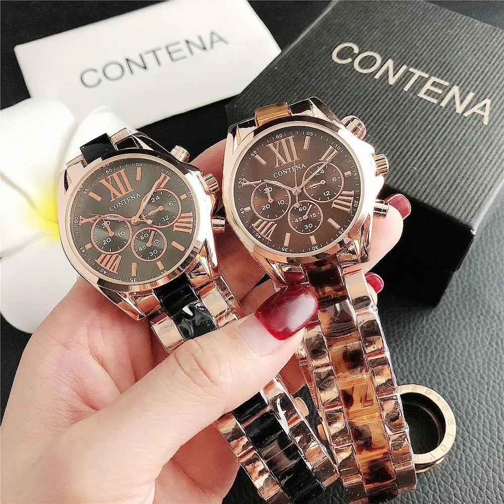 "Top Luxury Brand Rose Gold Quartz Women's Watch"