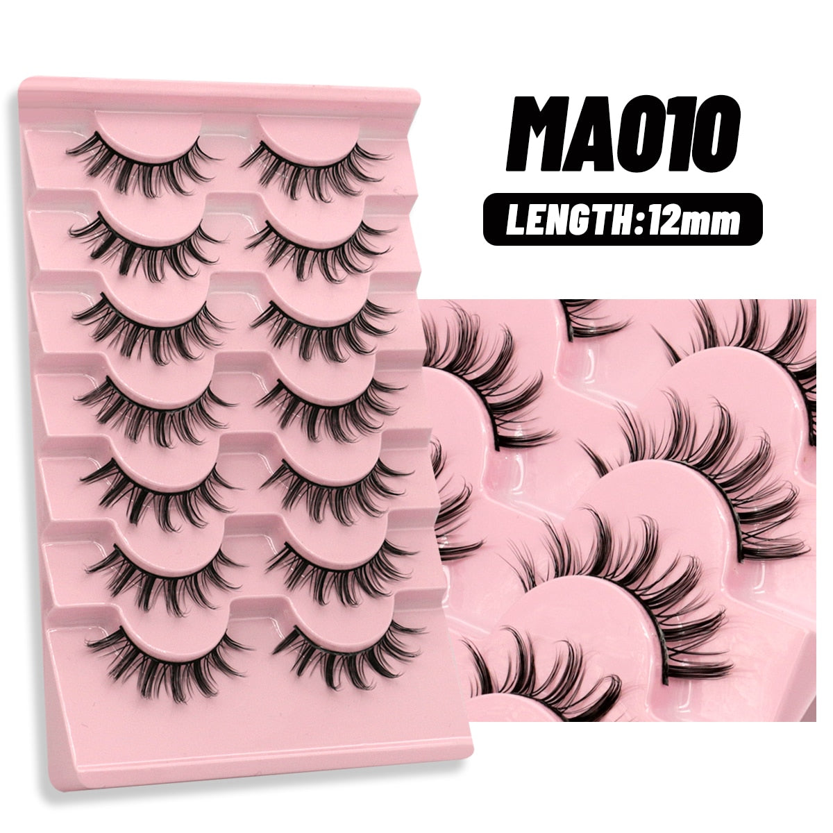 Natural False Lashes 5/7 pairs Manga Lashes Fluffy Soft Cross