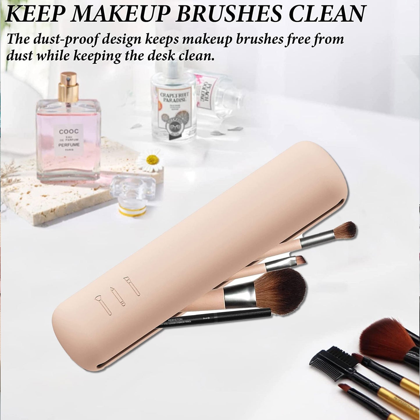 Silicone Makeup Brush Storage Bag Waterproof Travel Holder Magnetic Portable Multipurpose Cosmetic Bag