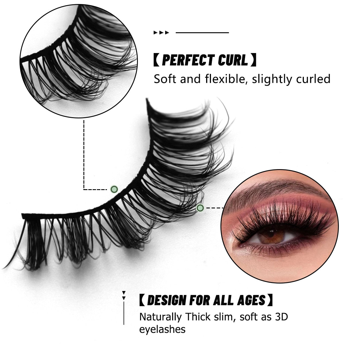 Natural False Lashes 5/7 pairs Manga Lashes Fluffy Soft Cross