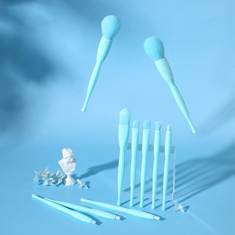 New 10 pcs Candy Color Makeup Brushes Set Foundation Brush Powder Foundation Eyebrow Eyeshadow Blush