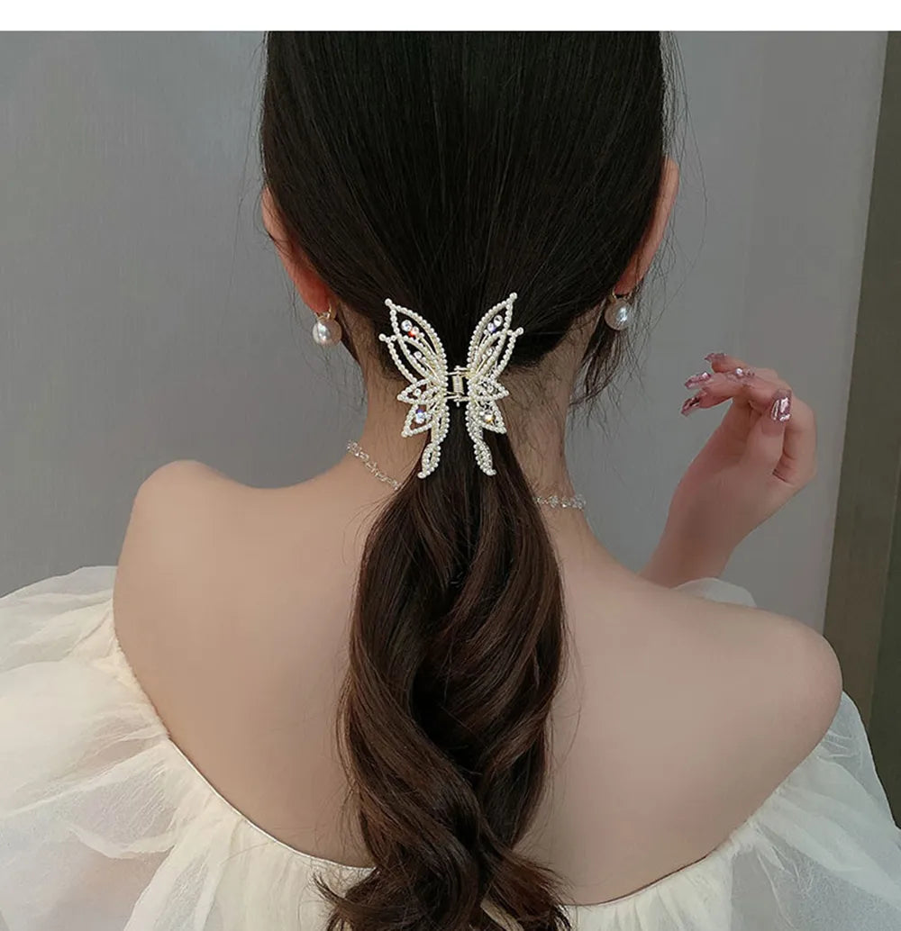 Elegant Fashion Butterfly Hair Clips for Women Metal Ponytail Claw Clip Hairpin Hair Accessories