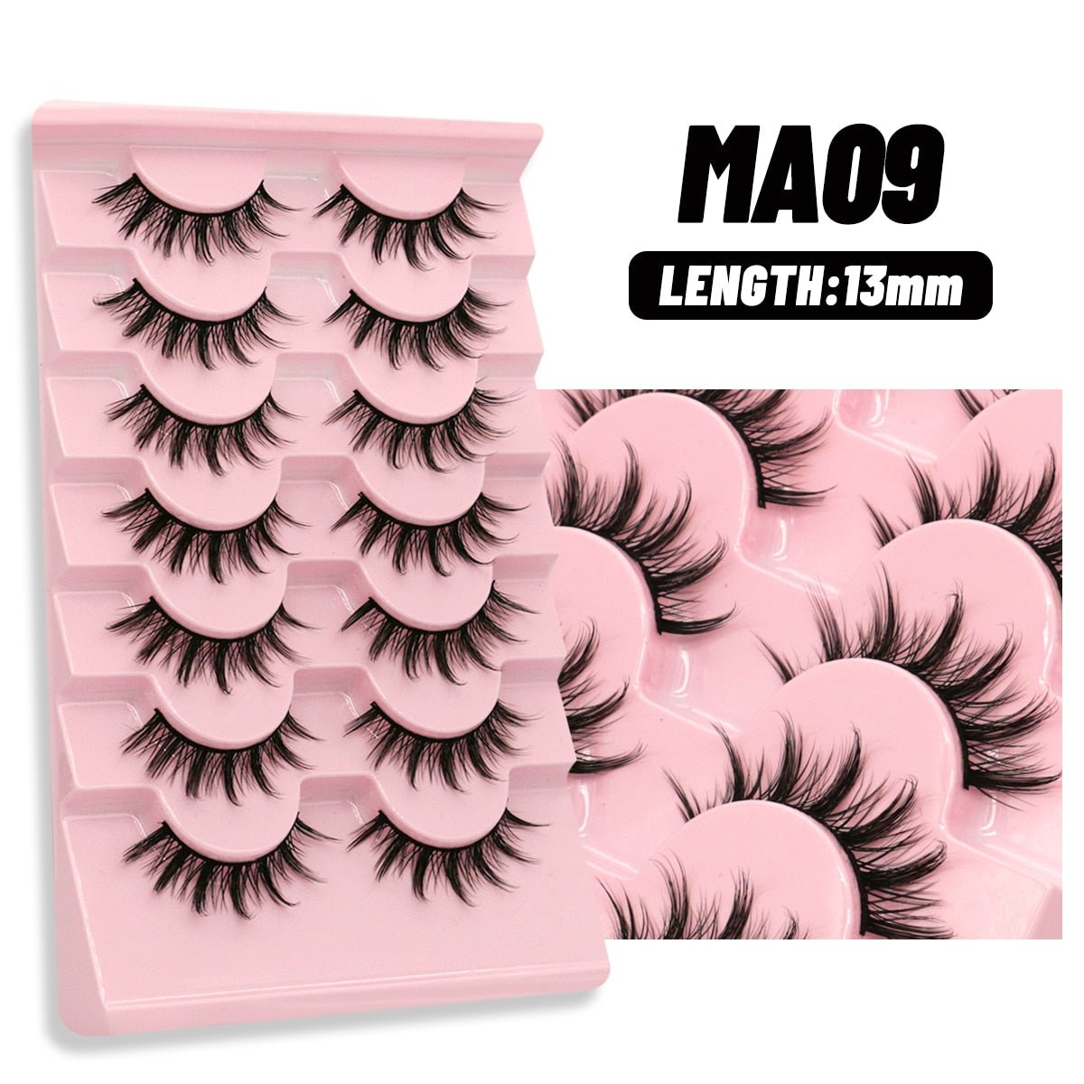 Natural False Lashes 5/7 pairs Manga Lashes Fluffy Soft Cross
