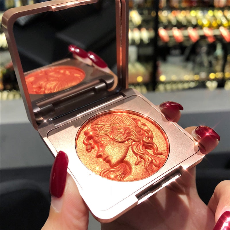 2 Colors Shining Blush Peach Palette Face Cream Blusher Face Powder