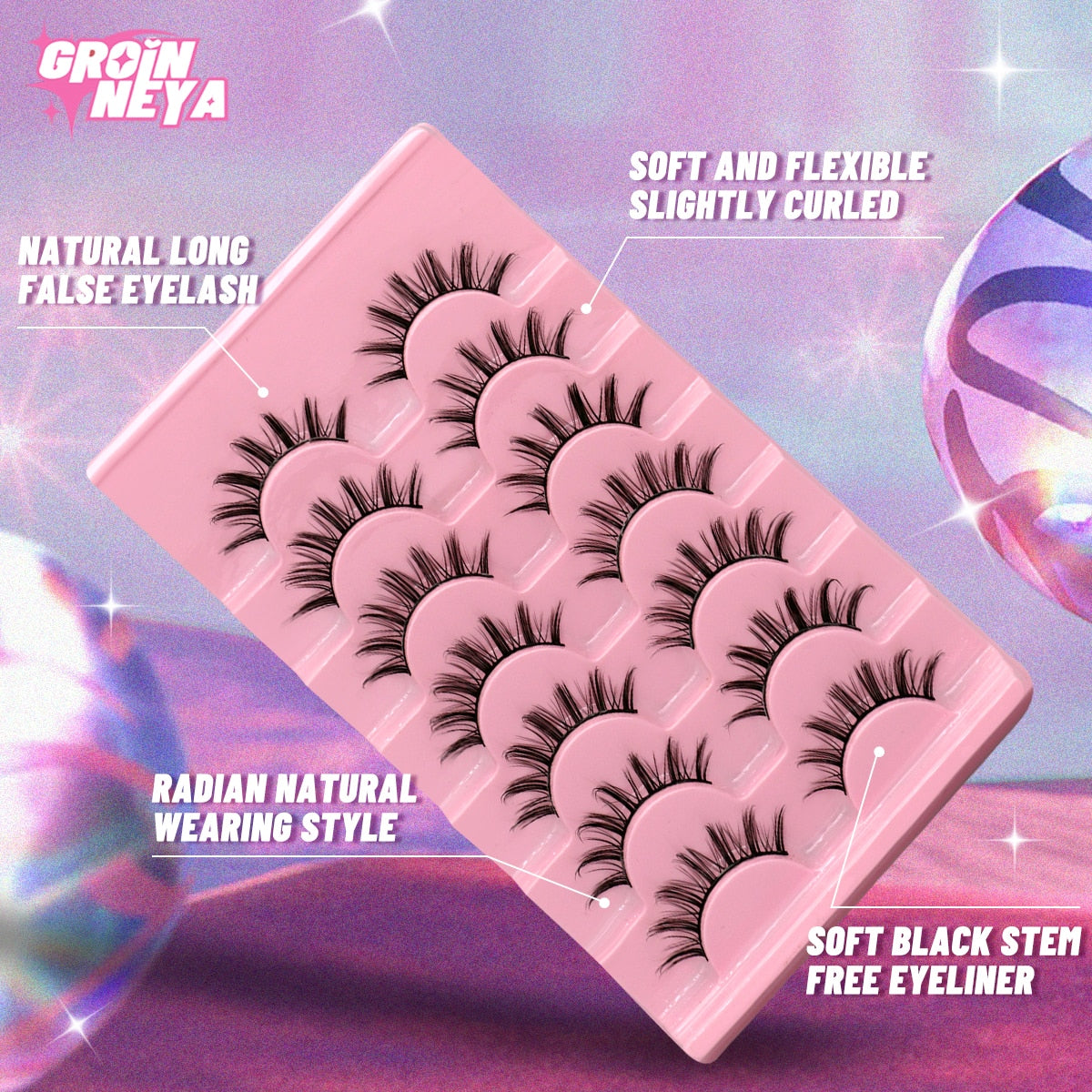Natural False Lashes 5/7 pairs Manga Lashes Fluffy Soft Cross