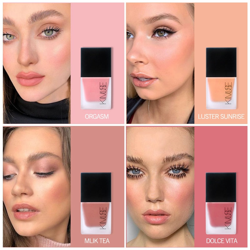 New 4 Colors Liquid Blush Natural Long Lasting Makeup Blusher Creamy Rouge Cheek Makeup