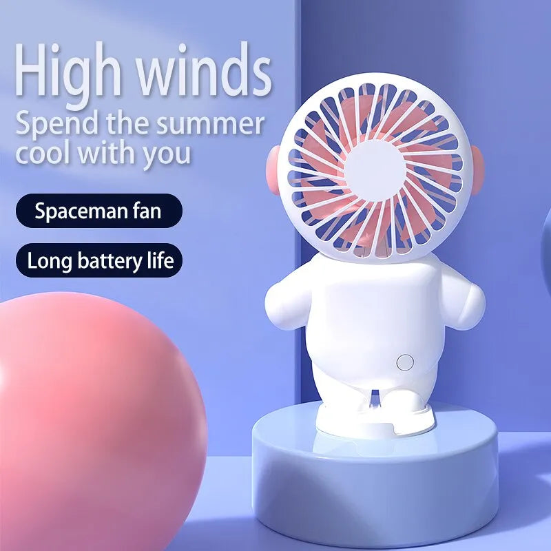 Portable makeup fan Handheld Cartoon Charging Model Large wind student office