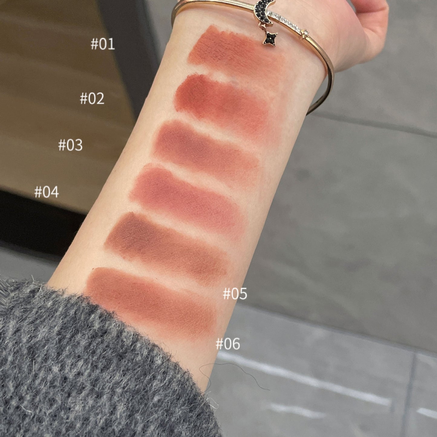 New 6 Color Cute Bear Matte Lip Mud Velvet Keychain Lipstick Waterproof Lasting Portable Lip Gloss