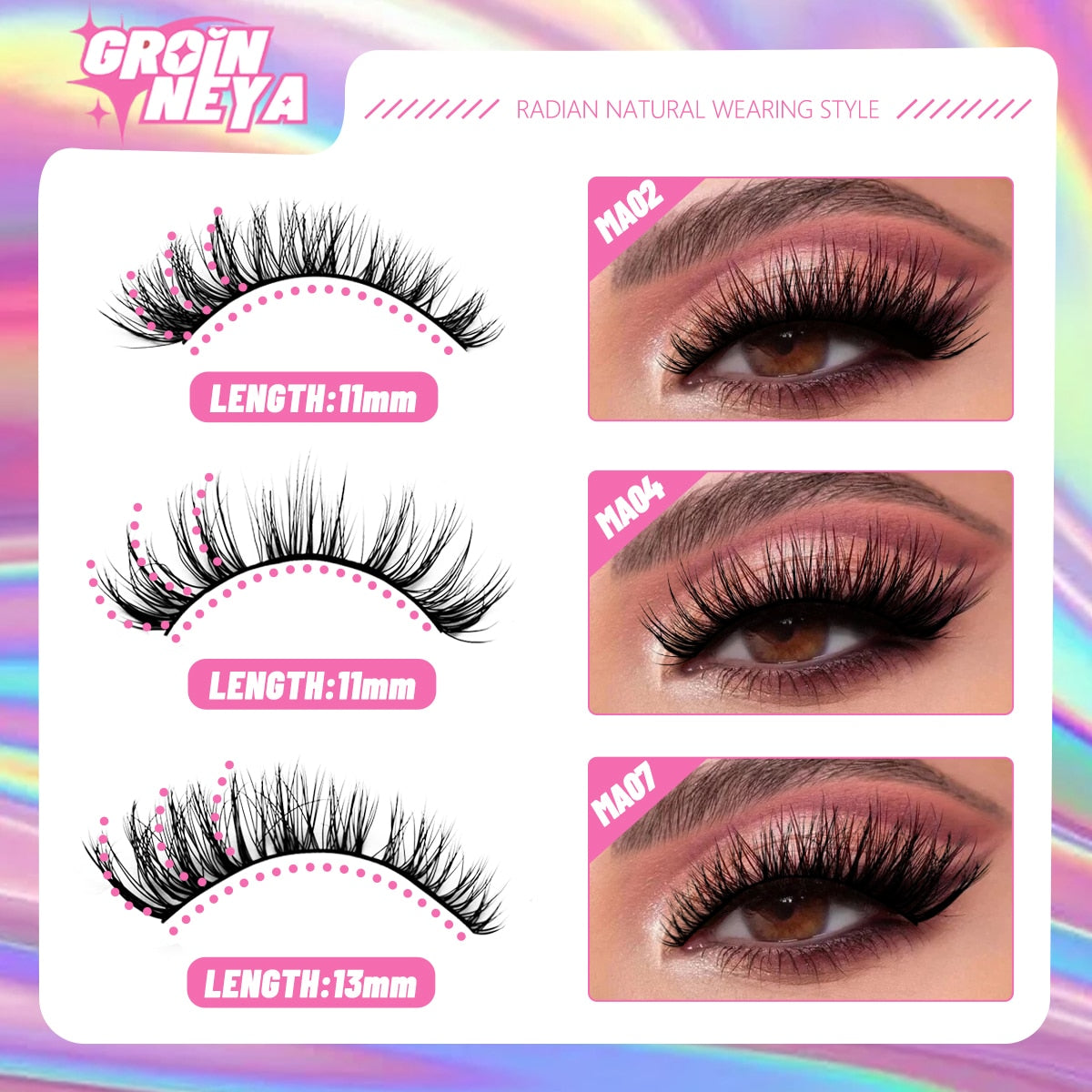 Natural False Lashes 5/7 pairs Manga Lashes Fluffy Soft Cross