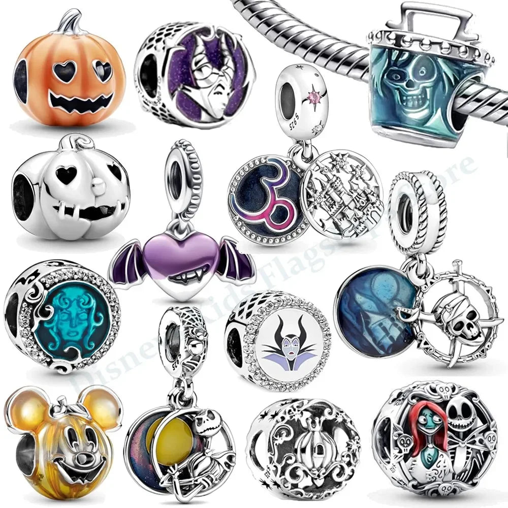 Disney 100th anniversary Bracelets DIY Jewelry 925 Silver Princess Pumpkin Cart Mickey Minnie Dumbo Charm Stitch Beads