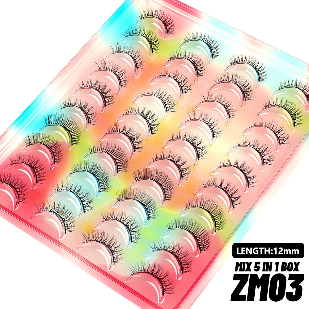 20 Pairs Russian Strip Lashes 3D Lashes Natural Eyelashes Dramatic Extension