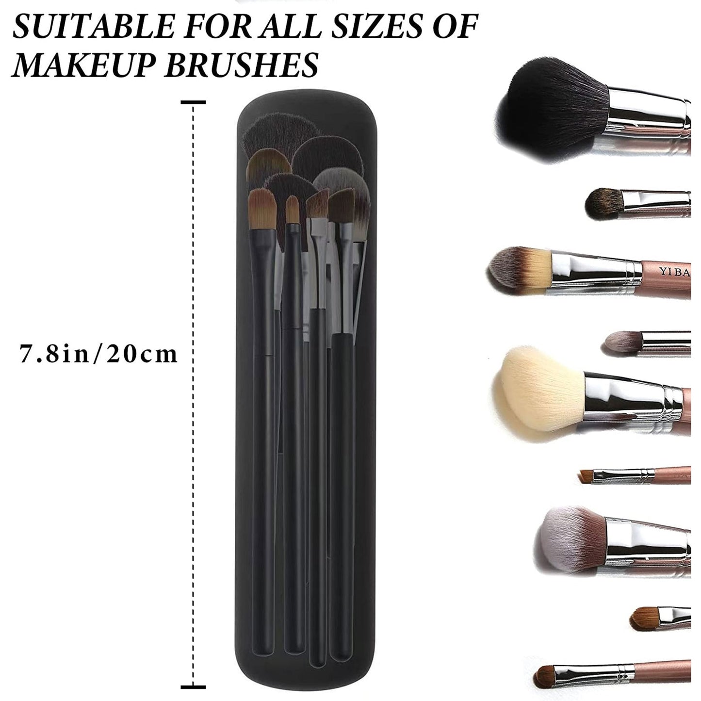 Silicone Makeup Brush Storage Bag Waterproof Travel Holder Magnetic Portable Multipurpose Cosmetic Bag