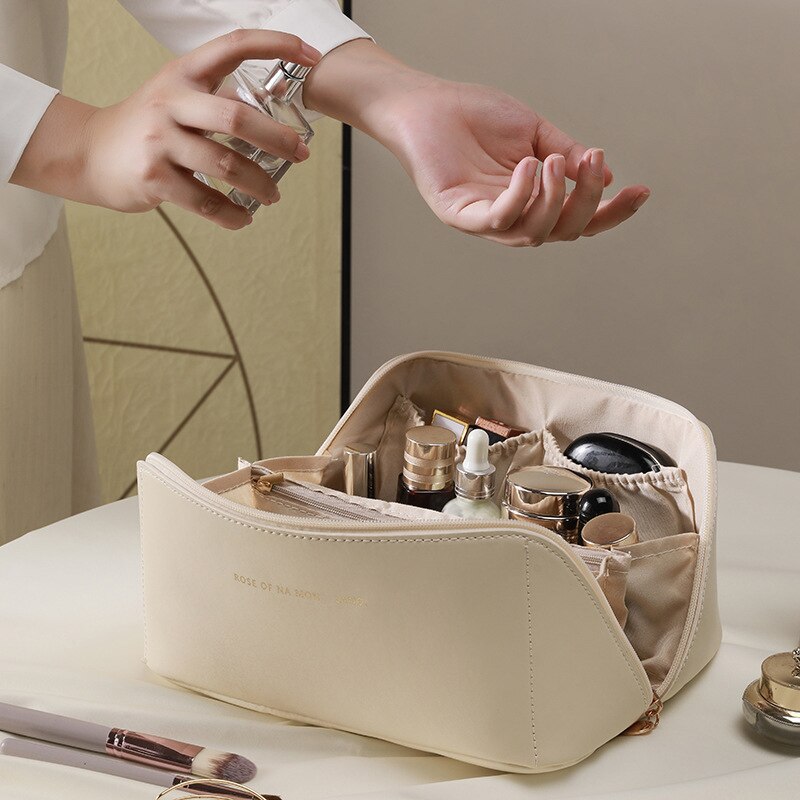 PU Pillow Large Capacity Cosmetic Storage Bag Convenient for Travel.