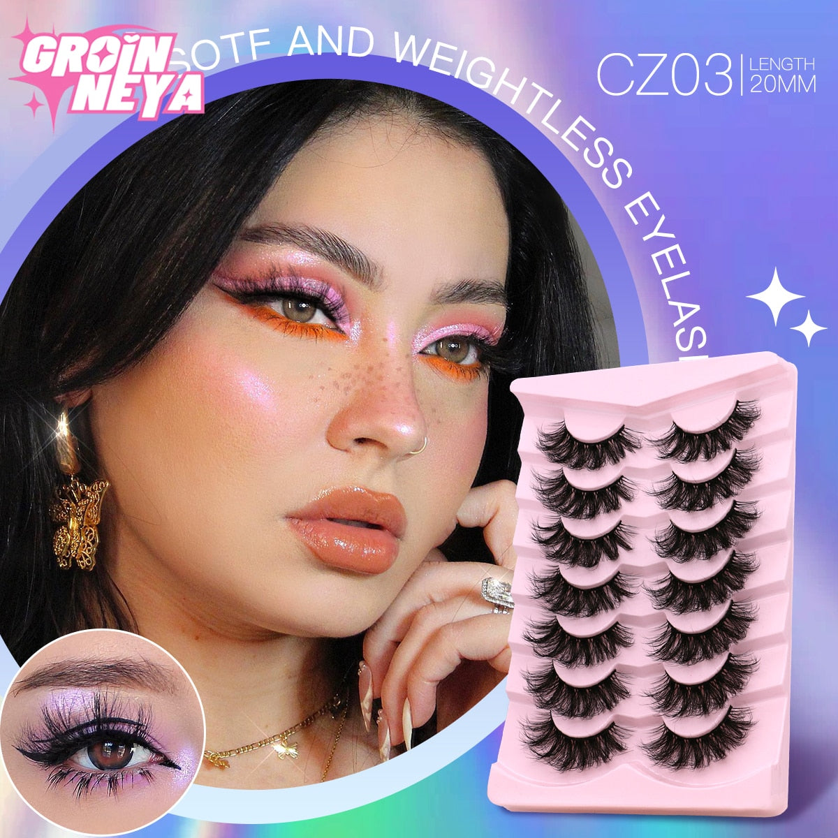 Dramatic Volume lashes Fluffy Lashes 5/7 Pairs Eyelashes Long Lasting Natural Lashes
