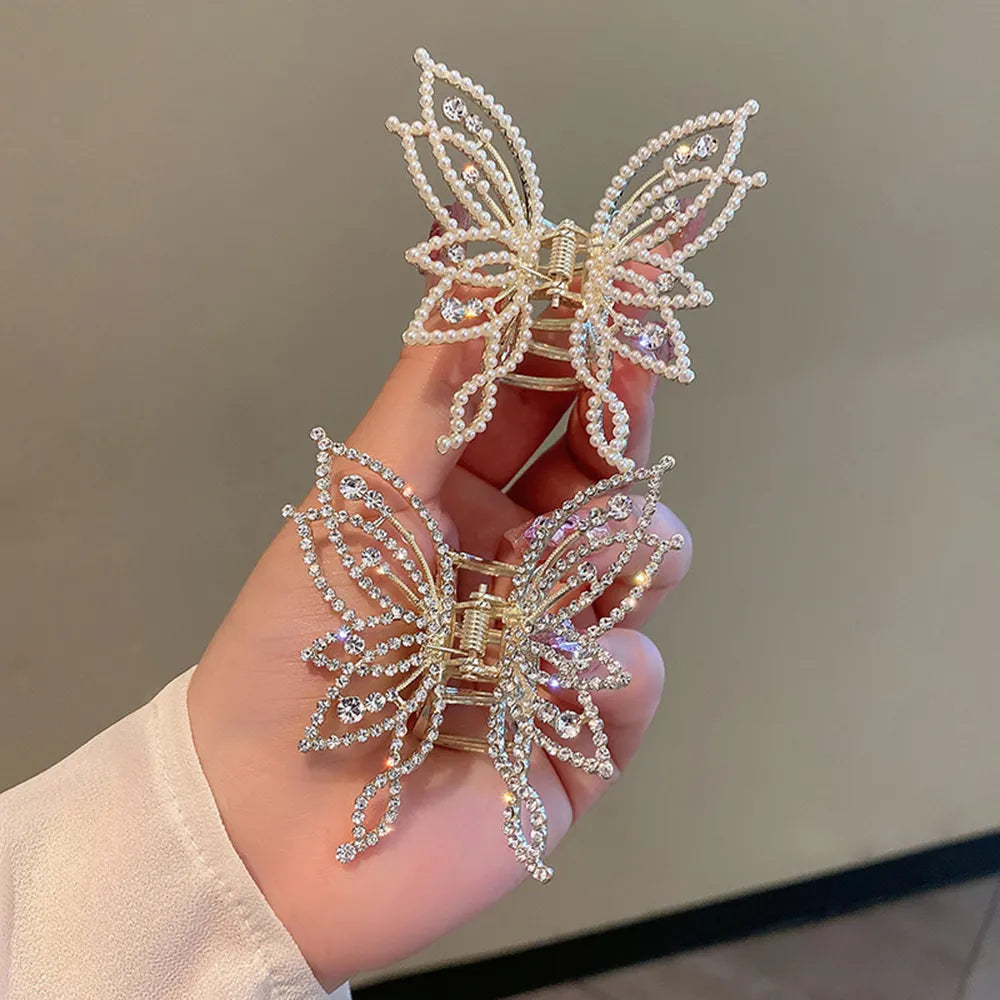Elegant Fashion Butterfly Hair Clips for Women Metal Ponytail Claw Clip Hairpin Hair Accessories
