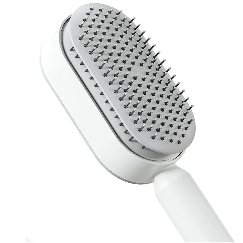 Self Cleaning Hair Brush for Women One-key Cleaning Hair Loss Massage Scalp Anti-Static Hairbrush