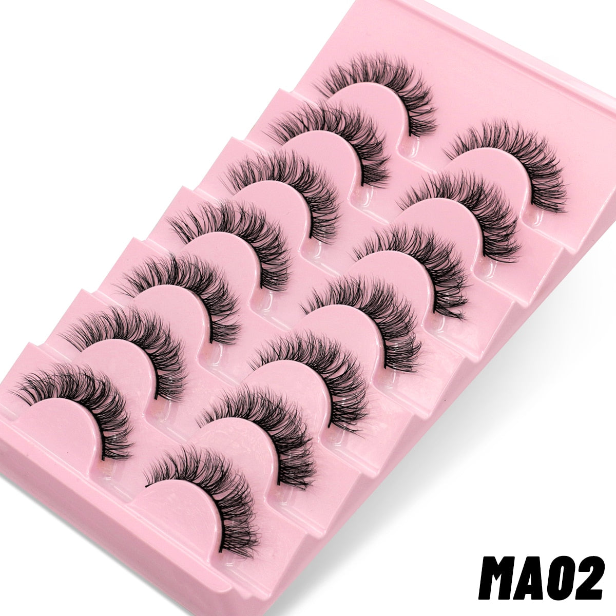 7pairs Eyelashes 3D Natural False Lashes Fluffy Soft Cross Manga Lashes Natural Eyelash
