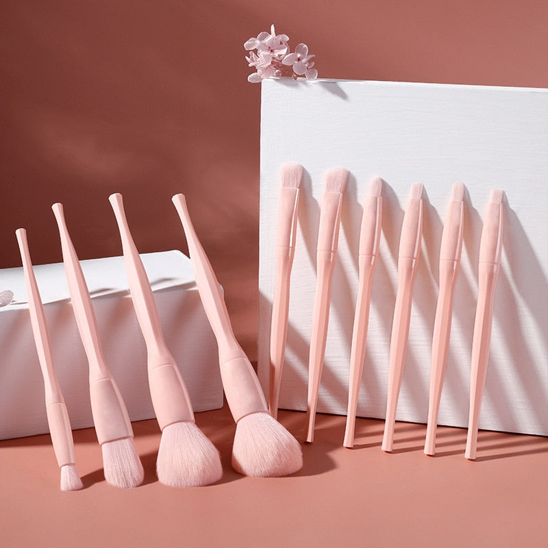 New 10 pcs Candy Color Makeup Brushes Set Foundation Brush Powder Foundation Eyebrow Eyeshadow Blush