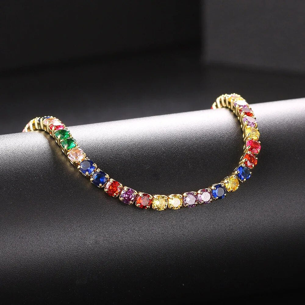 Elegant short Tennis Necklace Luxury Cubic Zirconia Crystal For Women Jewelry