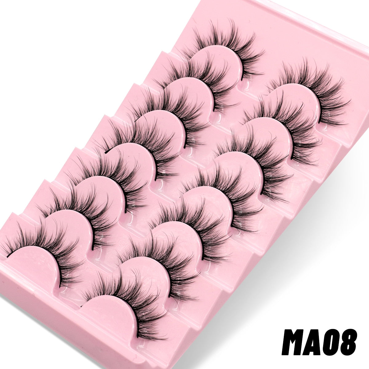 7pairs Eyelashes 3D Natural False Lashes Fluffy Soft Cross Manga Lashes Natural Eyelash