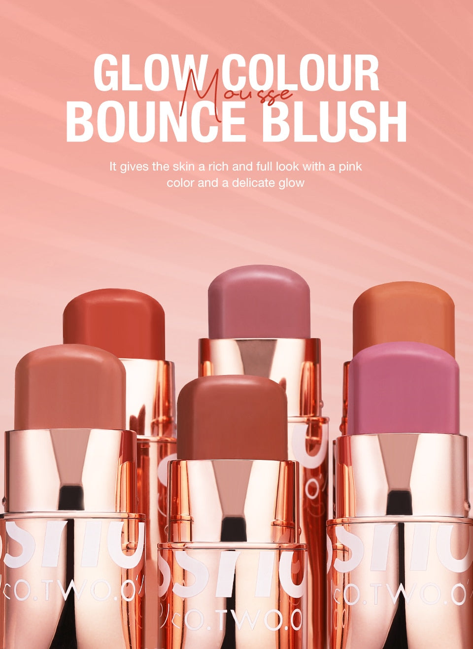 Stick 3-in-1 Lipstick Blush Eyes Cheek and Lip Tint Buildable Waterproof Lightweight Cream Multi Stick Makeup