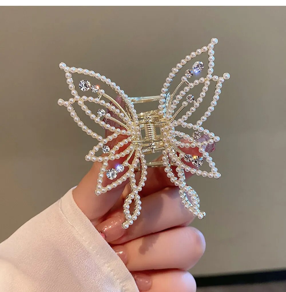 Elegant Fashion Butterfly Hair Clips for Women Metal Ponytail Claw Clip Hairpin Hair Accessories