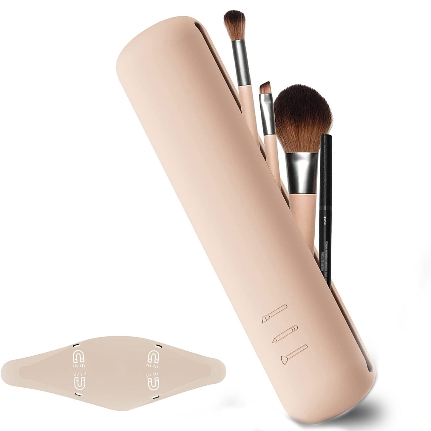 Silicone Makeup Brush Storage Bag Waterproof Travel Holder Magnetic Portable Multipurpose Cosmetic Bag