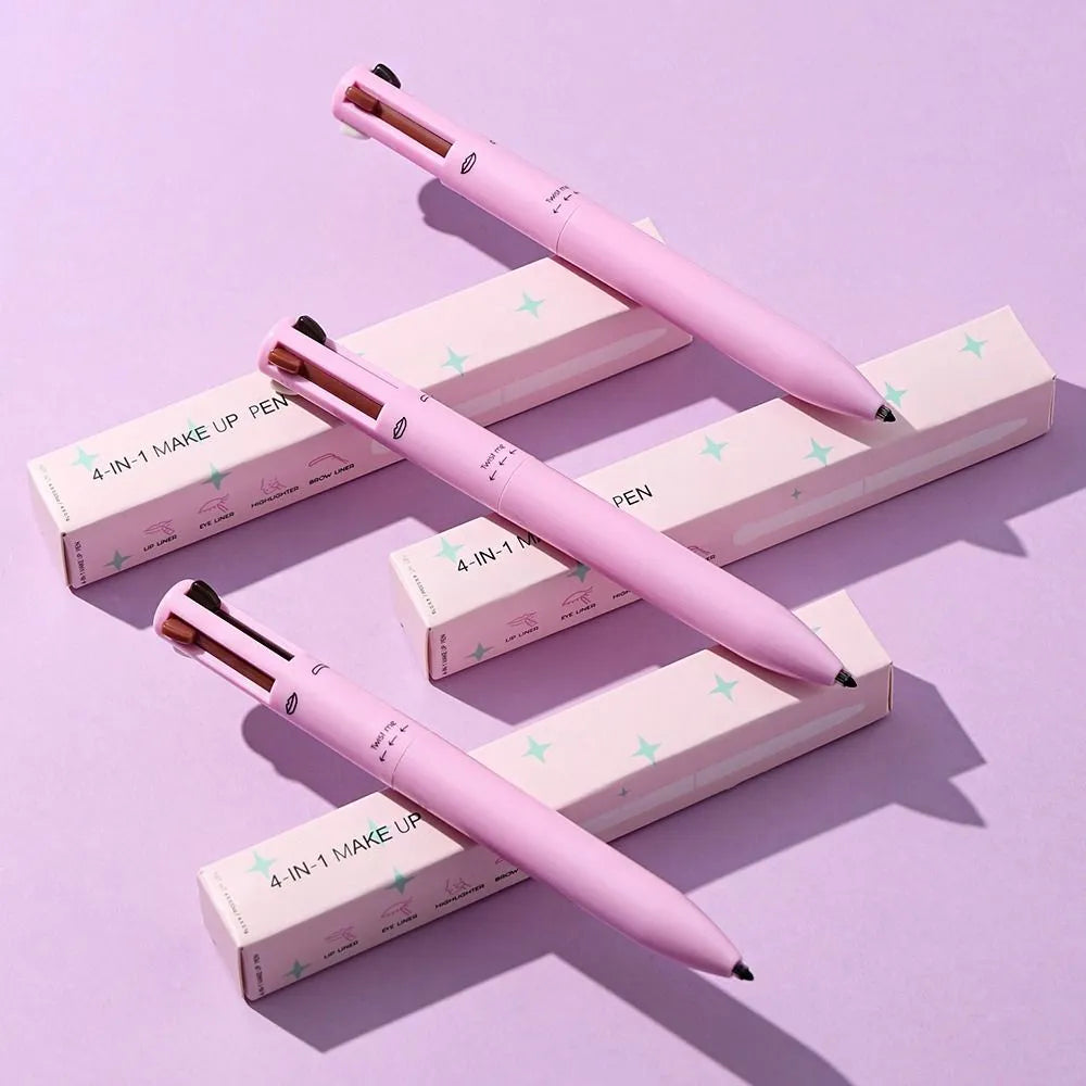 Multi-effect 4 In 1 Eyeliner Eyebrow Pencil Lip Liner highlighter Pen Long Lasting Waterproof Cosmetics Makeup Pencil