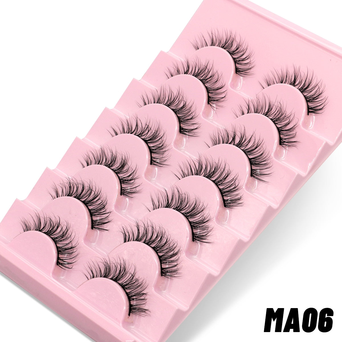 7pairs Eyelashes 3D Natural False Lashes Fluffy Soft Cross Manga Lashes Natural Eyelash