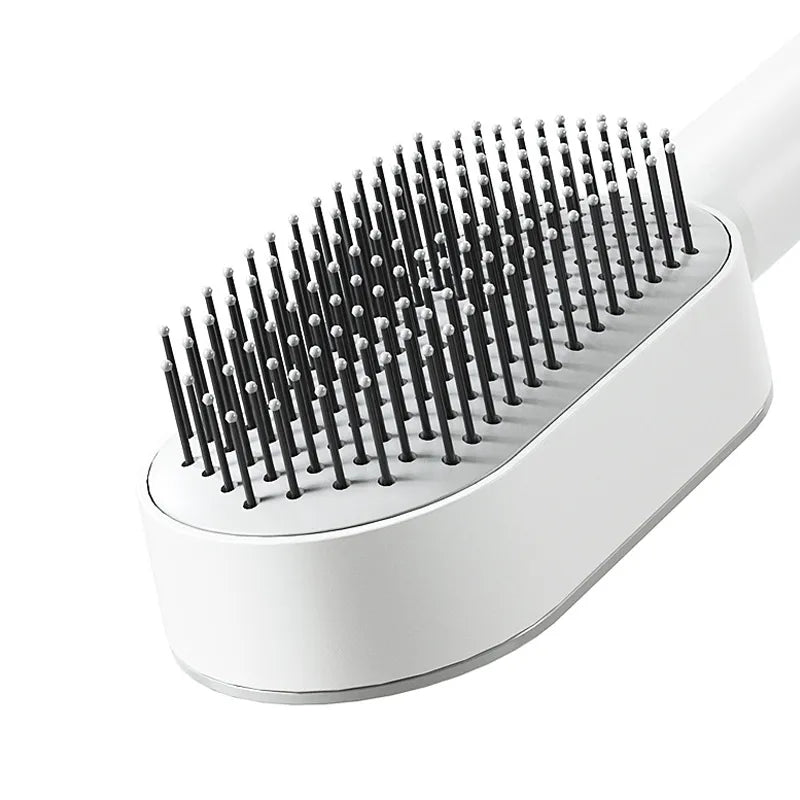 Self Cleaning Hair Brush for Women One-key Cleaning Hair Loss Massage Scalp Anti-Static Hairbrush