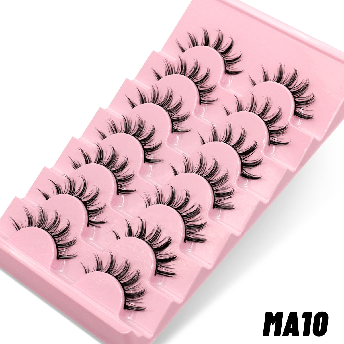 7pairs Eyelashes 3D Natural False Lashes Fluffy Soft Cross Manga Lashes Natural Eyelash