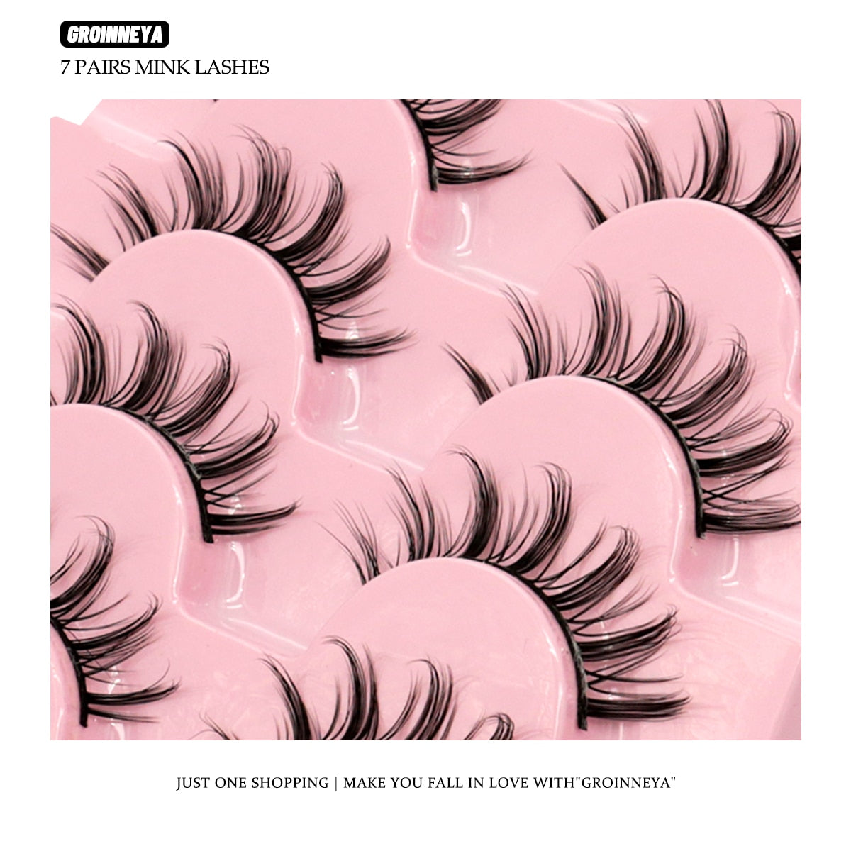 Natural False Lashes 5/7 pairs Manga Lashes Fluffy Soft Cross