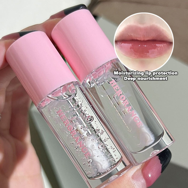 Lip Oil Crystal Moisturizing Liquid Lipstick Clear Lip Gloss Plumping 1pc