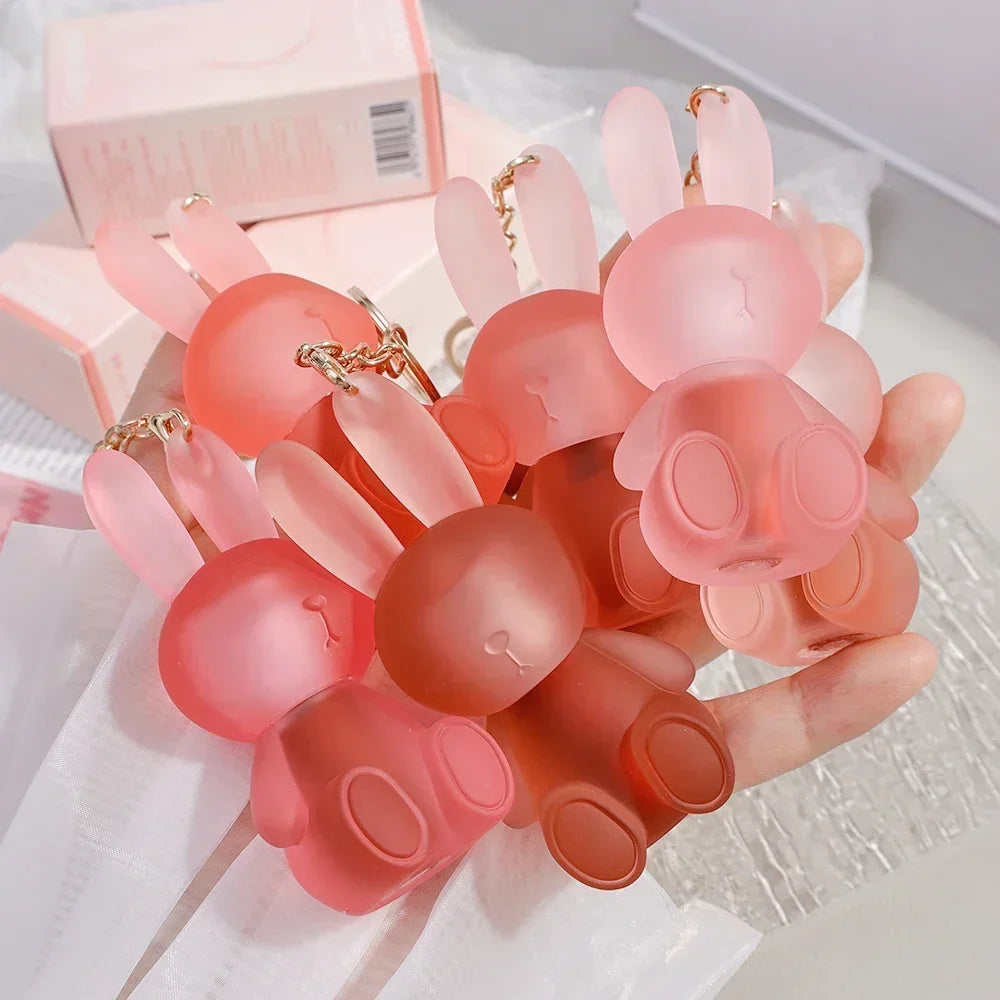Nude Liquid Lipstick Cute Bear keychain Waterproof Velvet Matte Lip Gloss Lasting Non-stick Lip Tint Pigment Cosmetic