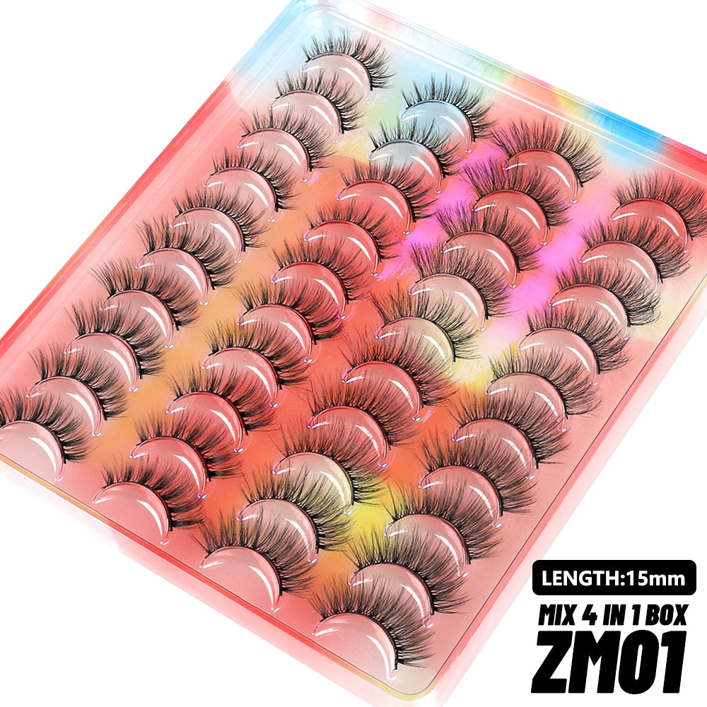 20 Pairs Russian Strip Lashes 3D Lashes Natural Eyelashes Dramatic Extension