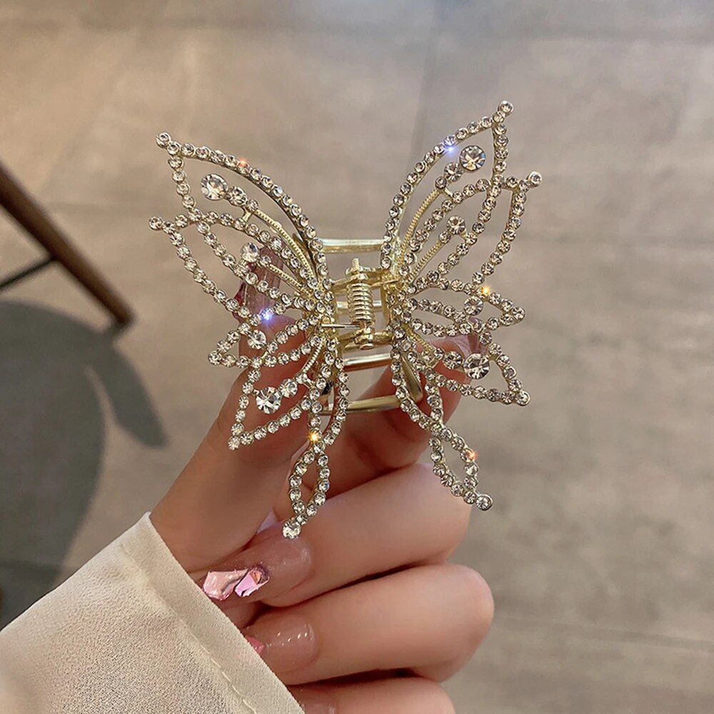 Elegant Fashion Butterfly Hair Clips for Women Metal Ponytail Claw Clip Hairpin Hair Accessories