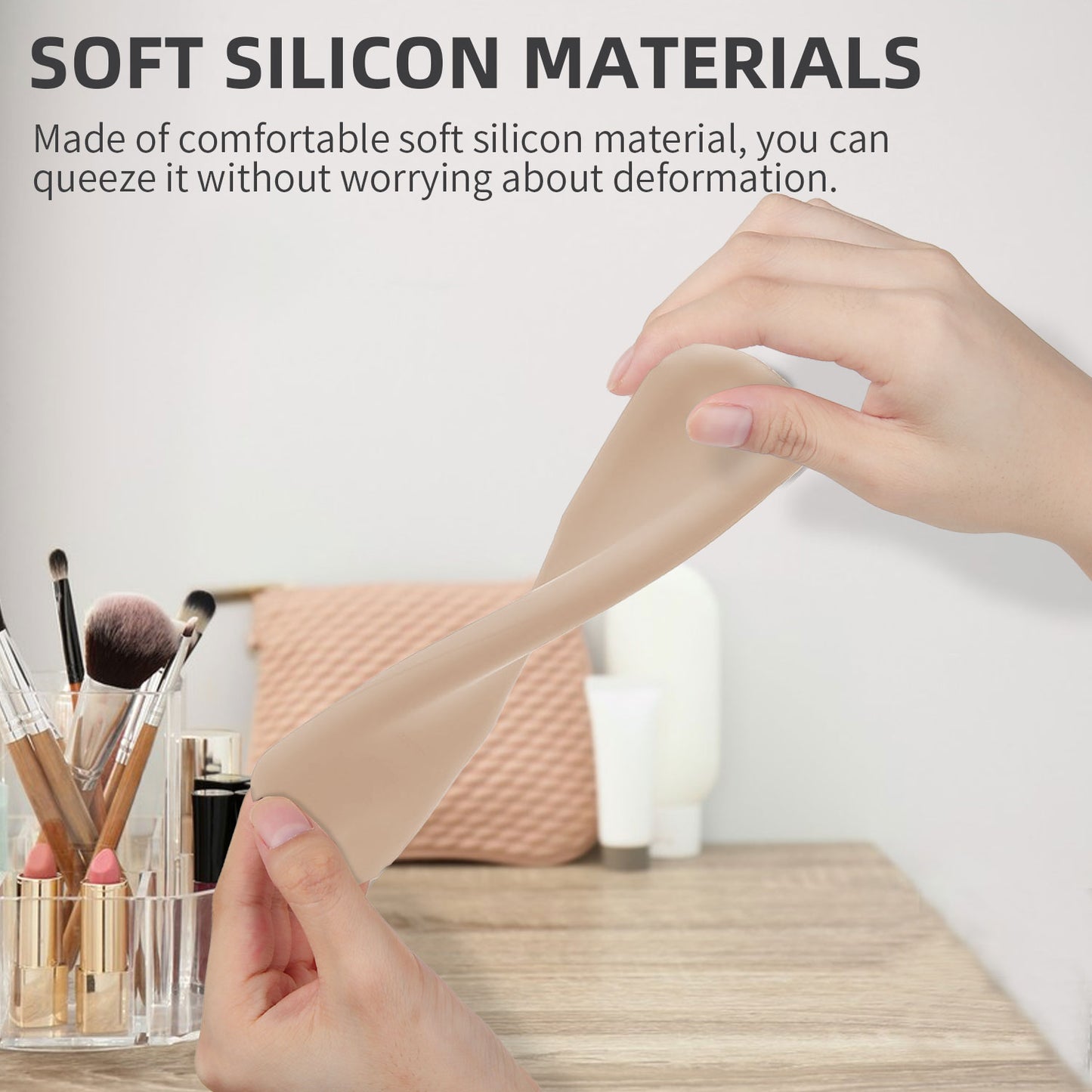 Silicone Makeup Brush Storage Bag Waterproof Travel Holder Magnetic Portable Multipurpose Cosmetic Bag