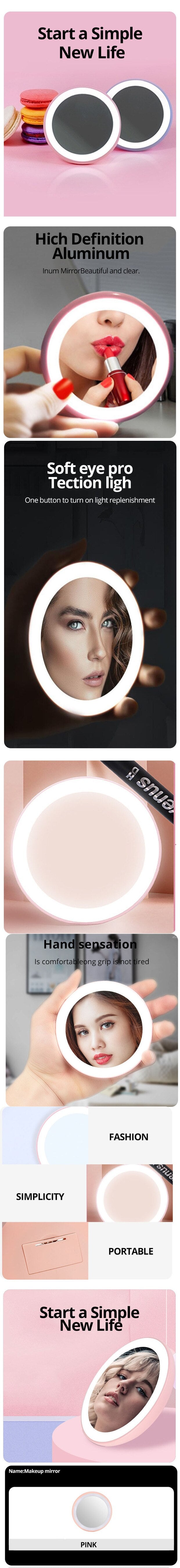 Hight Definition Led Portable Intelligent Beauty Makeup Mirror