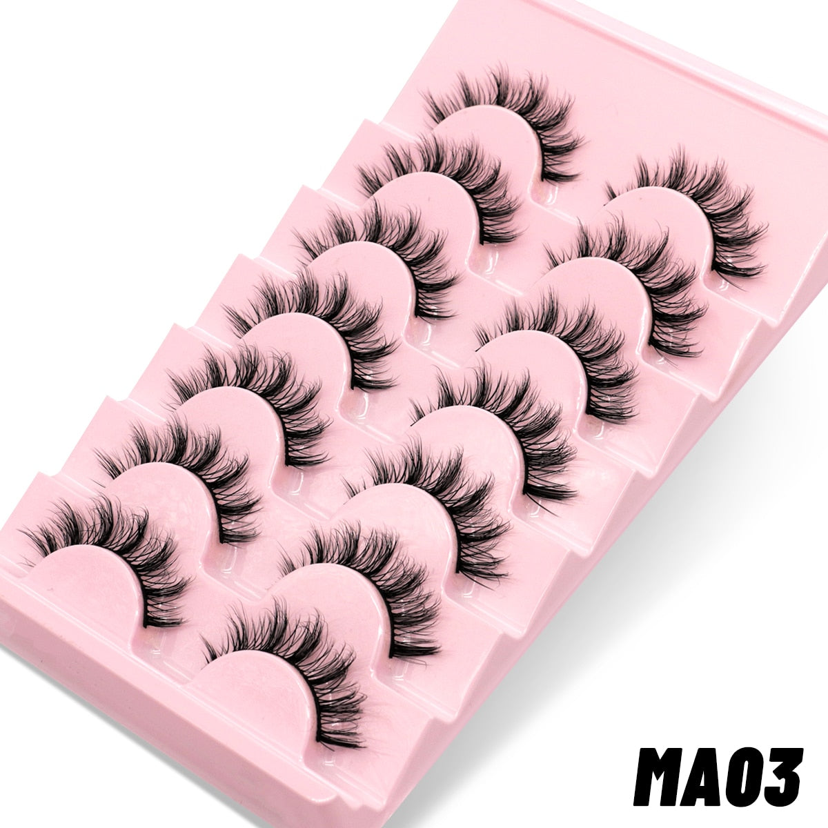 7pairs Eyelashes 3D Natural False Lashes Fluffy Soft Cross Manga Lashes Natural Eyelash
