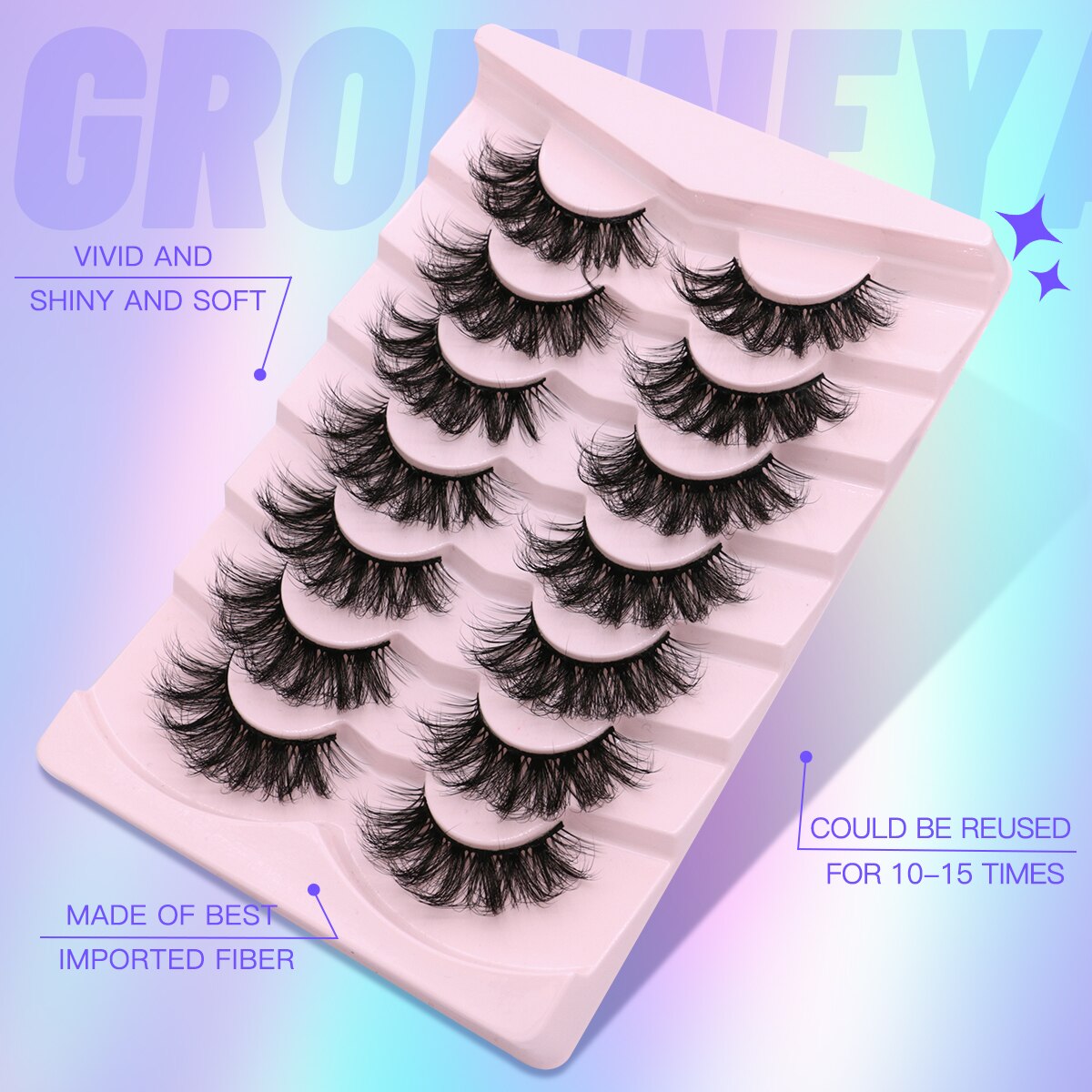 Dramatic Volume lashes Fluffy Lashes 5/7 Pairs Eyelashes Long Lasting Natural Lashes