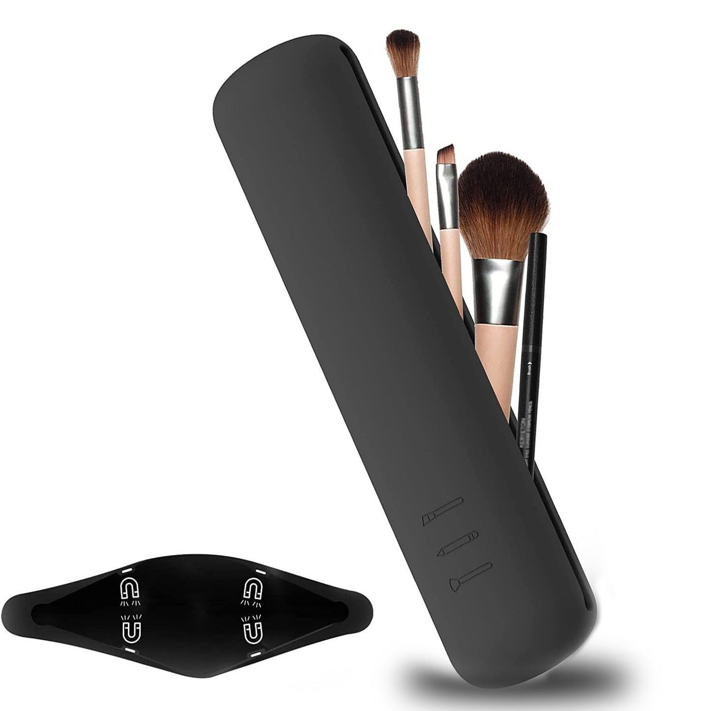 Silicone Makeup Brush Storage Bag Waterproof Travel Holder Magnetic Portable Multipurpose Cosmetic Bag