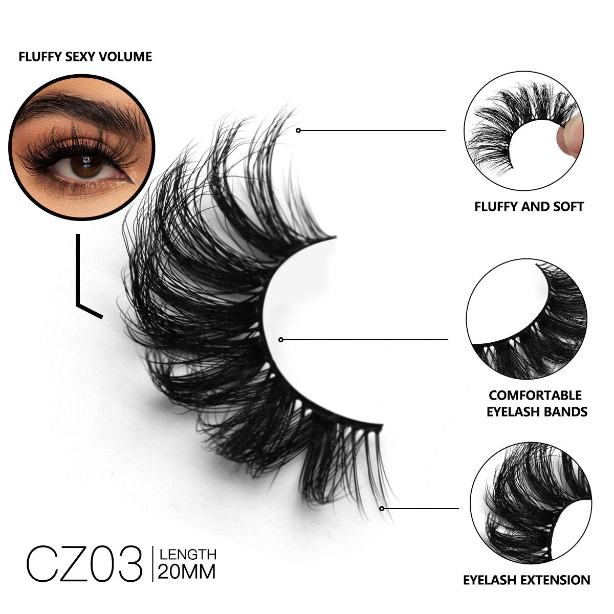 Dramatic Volume lashes Fluffy Lashes 5/7 Pairs Eyelashes Long Lasting Natural Lashes