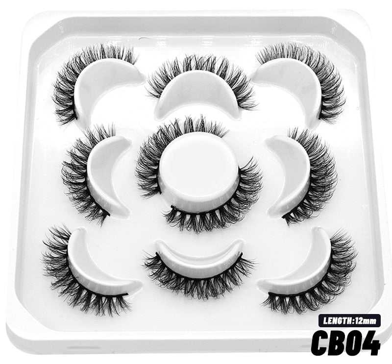 Natural False Lashes 5/7 pairs Manga Lashes Fluffy Soft Cross