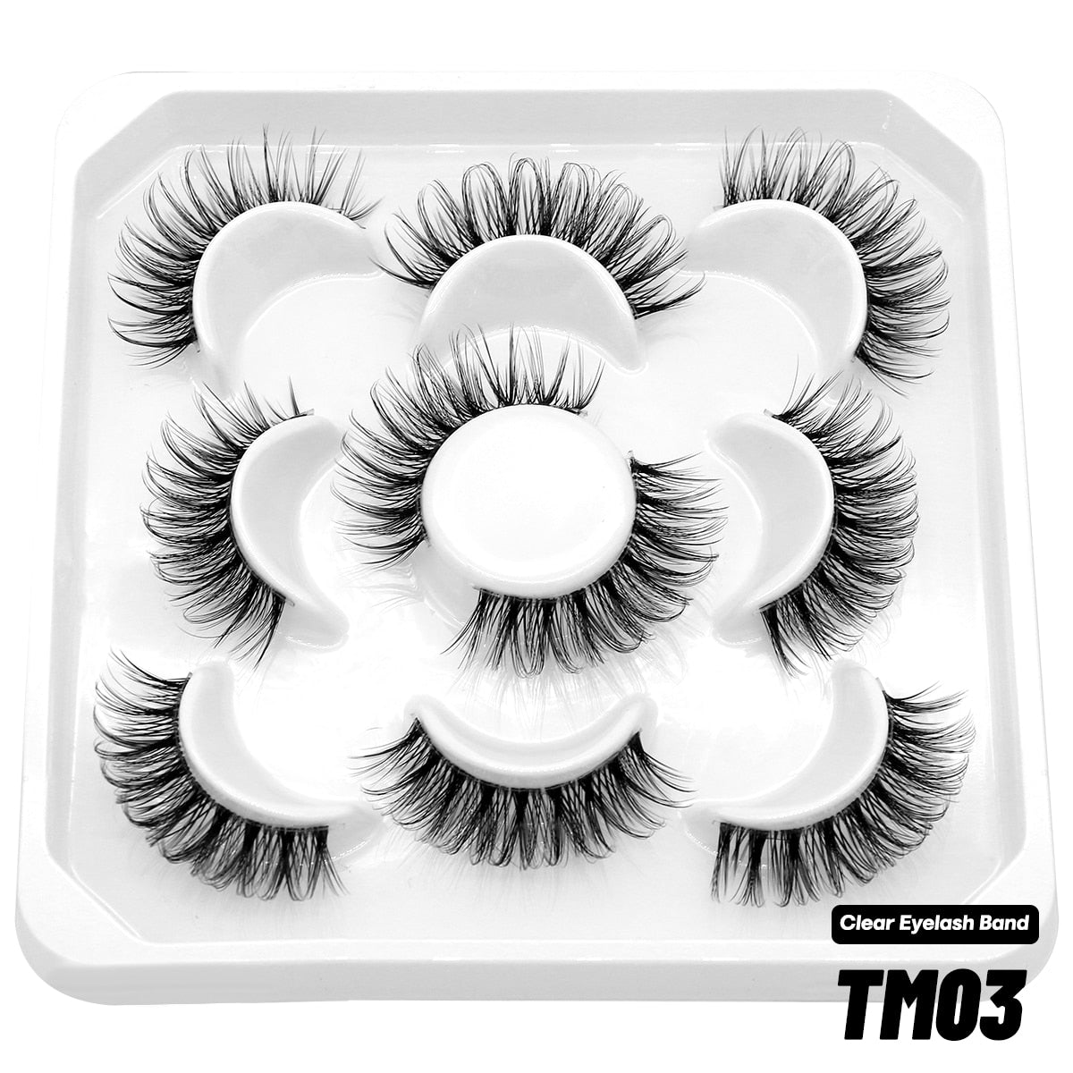 Natural False Lashes 5/7 pairs Manga Lashes Fluffy Soft Cross