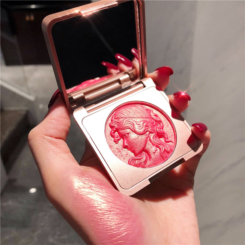 2 Colors Shining Blush Peach Palette Face Cream Blusher Face Powder
